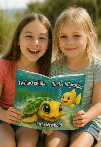 Child reading The Incredible Turtle Migration book